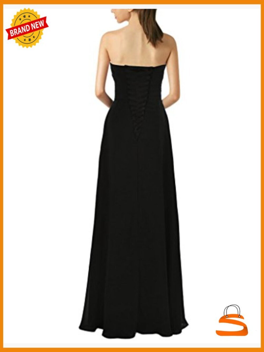 Sweetheart Pleat Lace Up A-Line Long Formal Prom Bridesmaid Dress - Picture 2 of 7